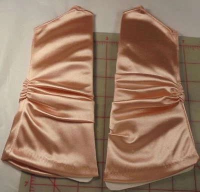 Guantes de conducción sin dedos guantes boda graduación elástico satinado rosa melocotón Foto 1 de 2