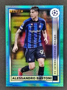 2022-23 Topps Merlin Chrome ALESSANDRO BASTONI RC Aqua Prism Ref #66 Inter Mailand - Bild 1 von 2