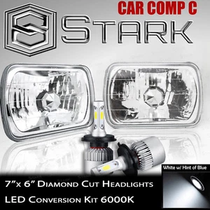 H6054 H6052 H6014 Head Light Glass Diamond Housing Lamp Chrome - 7x6 LED 6K (C) - Picture 1 of 3