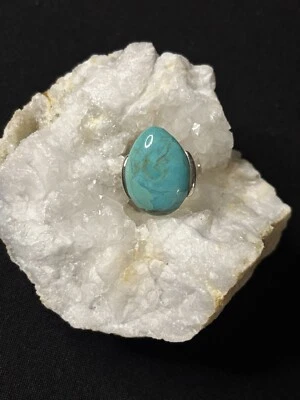 BARSE 925 Sterling Silver Turquoise Ring Big Bold Heavy SZ 7 - Image 1 of 4
