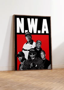 NWA Poster - Hip Hop A3 Wall Art - Dr Dre, Ice Cube, Eazy E Print - Picture 1 of 4
