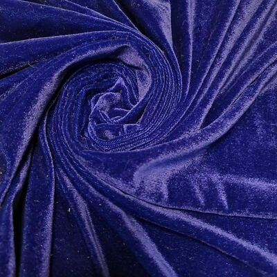 ROYAL BLUE Triple 3 Crown Velvet Material Dress Craft Drape Quilting Fabric 44" - Image 1 of 2