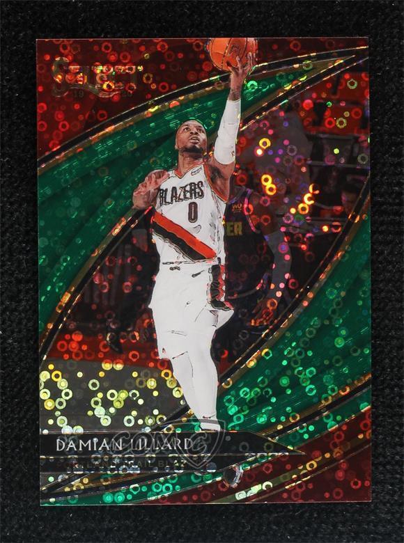 2019-20 Panini Select Courtside Hybrid Green Disco Prizm /5 Damian Lillard #272