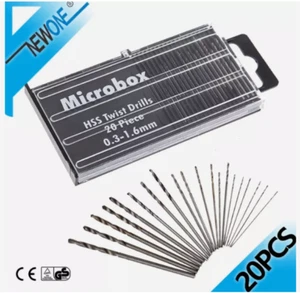 20pcs/set 0.3mm-1.6mm Mini High Speed Steel Twist Drill Bit-Set Micro HSS drill- - Imagen 1 de 1