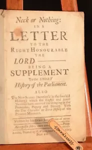 1713 Neck or Nothing In a Letter to the Right Honourable the Lord John Dunton - Picture 1 of 7