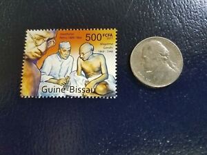Mahatma Gandhi Jawaharlal Nehru 2011 Guine-Bissau Perforated Stamp