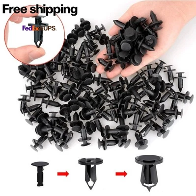 100PCS 8mm Bumper Clips Retainer Auto Car Plastic Rivets Fastener Fender Push Foto 1 de 4