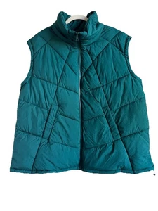 NORDSTROM Teal Ocean Quilted Stand Collar Puffer Vest Women’s Size 2X NEW - Picture 1 of 14
