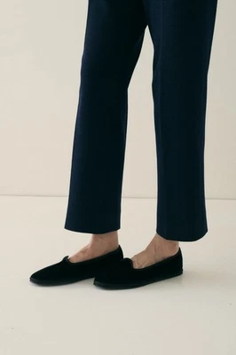 Vibi Venezia Nero Clásico Terciopelo Furlana Pisos * Negro * Talla IT40 (US 8) Foto 1 de 4