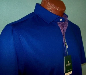 DONALD ROSS Golf classic s/s WICKING UPF 50 POLO Sz M FANCY PLACKET-NAVY - Picture 1 of 2