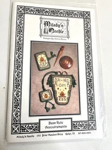 Miladys Needle BEES RULE ACCOUTREMENTS Scissors Case Fob Cross Stitch Pattern - Picture 1 of 4