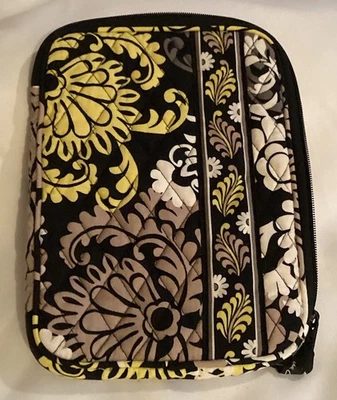 Vera Bradley Tablet Sleeve Case Baroque Black Yellow Floral Quilted iPad eReader Foto 1 de 4