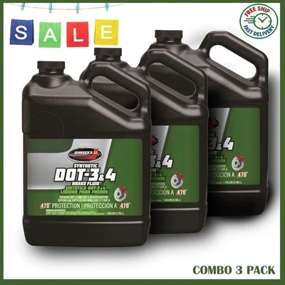 Líquido de frenos sintético premium Johnsen's 5034 DOT-4 - 1 galón - paquete de 3 Foto 1 de 2