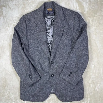 Vintage Pendleton Virgin Wool + Silk Blazer Jacket Mens Large Gray Portland Coll - Image 1 of 4