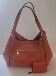 Bolso de Hombro Coach Kristy Cuero Rosa Rojo Doble Asa Bolso Cartera a Juego - Imagen 1 de 24