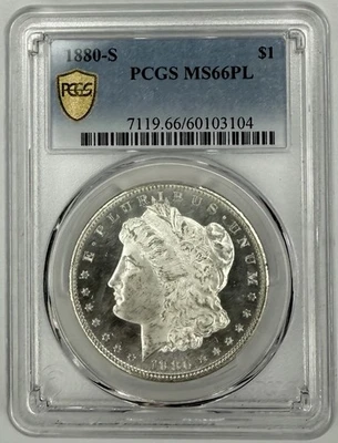1880 S Morgan Silver Dollar $1 PCGS MS66 PL ❗️HIGH GRADE & PROOF LIKE❗️ - Image 1 of 2