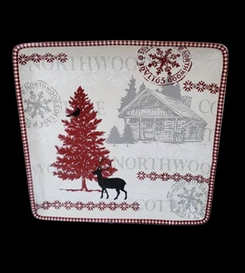 222 Fifth Northwood Cottage 14 1/4" approx. Square Serving platter New - Picture 1 of 6