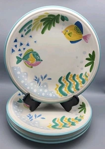 Vintage Studio Nova Mikasa Barrier Reef Dinner Plates Set of 4 Y2310 Fish Themed - Picture 1 of 5