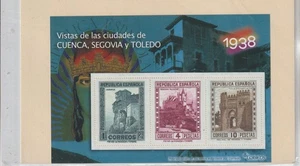 España Hojita recuerdo emisión Monumentos Cuenca Segovia de año 1938 (HH-513) - Picture 1 of 1
