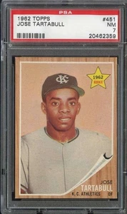 1962 TOPPS #451 JOSE TARTABULL PSA 7 (RC) ATHLETICS *B62436 - Picture 1 of 2
