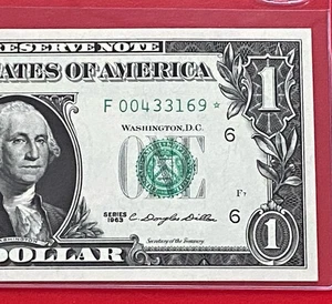 1963 STAR NOTE $1 DOLLAR BILL ( ATLANTA F ) UNCIRCULATED - Picture 1 of 3
