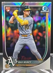 2025 Bowman Chrome Baseball Max Muncy Red Logo Refractor RC #90- A's - Picture 1 of 2