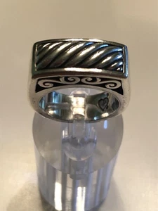 Raro!!! ANILLO GRANDE PLATA ESTERLINA BRIGHTON CALADO 15 Gramos - Imagen 1 de 8