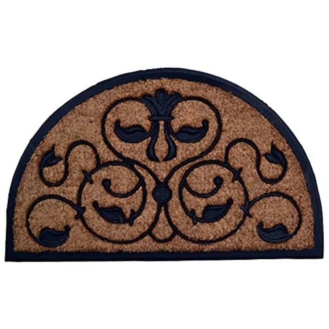 Imports Decor 709RBCM-L 48 x 30 Twisted Leaves Design Rubber Coir Doormats - ... - Image 1 of 1
