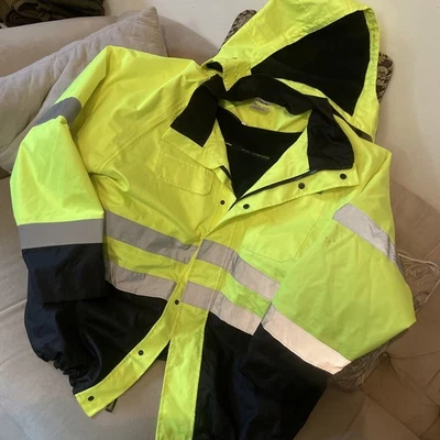 OCCUNOMIX 2x high visibility, all weather, rain jacket + detachable liner , Hood - Image 1 of 4