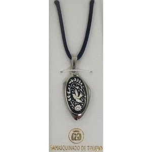 Collar Colgante Damasceno Plata Ovalado, Diseño Paloma por Midas de Toledo España - Imagen 1 de 3