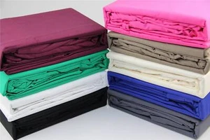 SINGLE BED 100% PURE COMB EGYPTION COTTON FLAT SHEET 9 COLORS - Picture 1 of 11