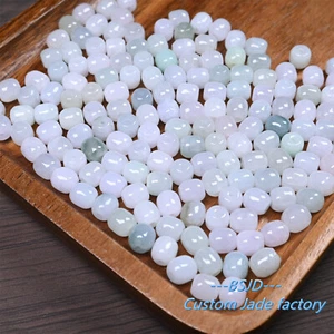 Flower Rose Beads Natural Grade A jade Green ICE Burma Jadeite bead - Picture 1 of 6