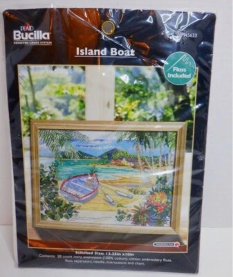 Bucilla Island Boat Counted Cross Stitch Kit Paul Brent WM45633 - Image 1 of 3