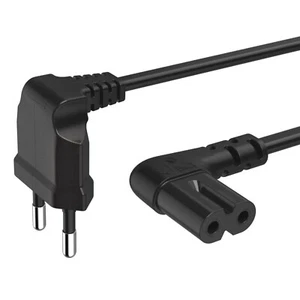 Hama 3m Euro-Stecker 90° gewinkelt Netz-Kabel TV Strom-Kabel Dopplenut-Kupplung - Bild 1 von 11