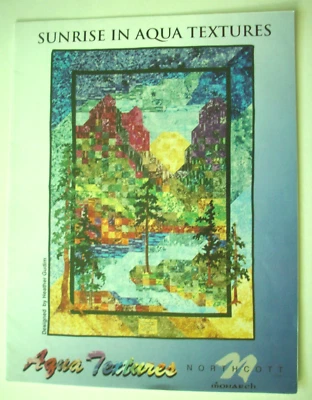 Sunrise in Aqua Textures mountain landscape quilt pattern - Image 1 of 2