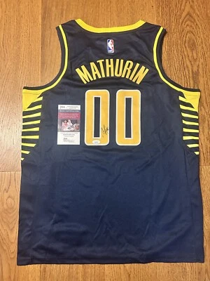 Bennedict Mathurin Signed Indiana Pacers Jersey Autographed JSA COA - Image 1 of 3