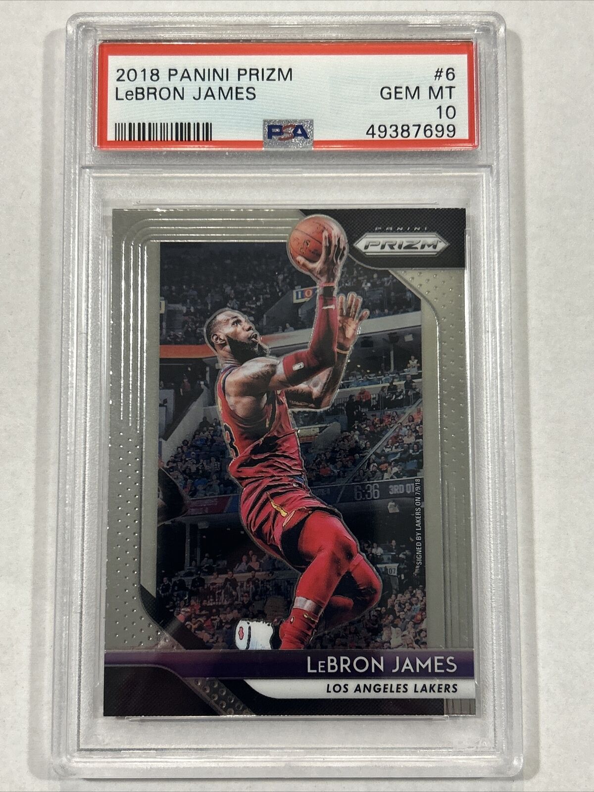 2018-19 Panini Prizm #6 LeBron James Los Angeles Lakers PSA 10 GEM MINT