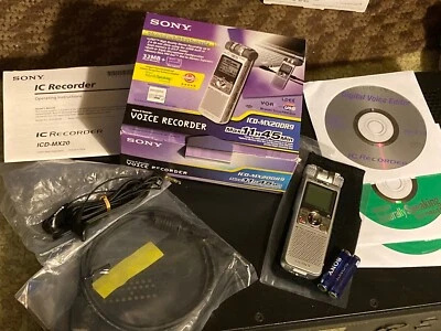 Sony ICD-MX20 DR9 Handheld Digital Voice Recorder Manual & Software Unused - Image 1 of 4