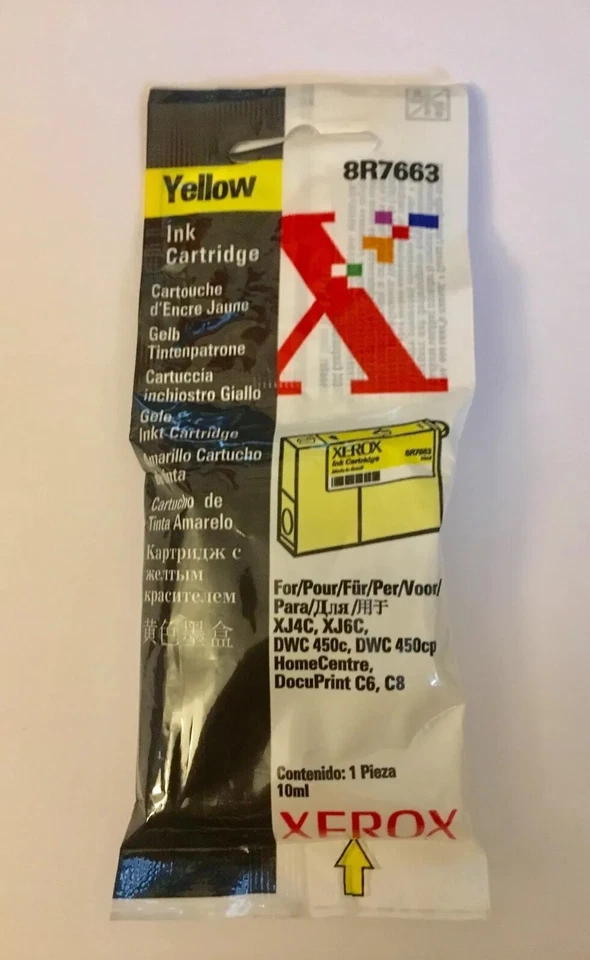 GENUINE AUTHENTIC XEROX 8R7663 YELLOW INK CARTRIDGE  - Image 1 of 1