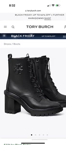 tory burch combat boots double lug - Picture 1 of 1