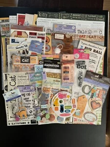 Cat Scrapbooking Lot includes 50+ Papers, stickers, embellishments, etc.! - Picture 1 of 12