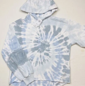 NWT Abercrombie & Fitch $59 Women's Tie-Dye Terry Cutoff Popover Hoodie, Sz M - Picture 1 of 4
