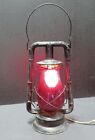 Dietz Monarch Electrified Metal Red Glass Globe Electric Working Hanging Lamp