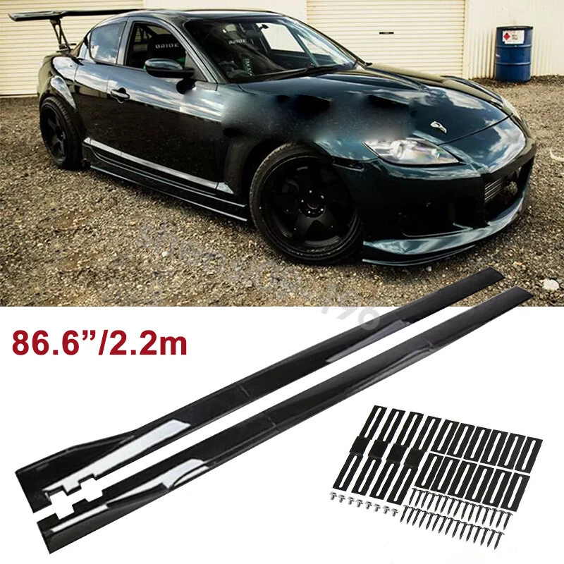 For Mazda RX-8 RX8 86.6" Side Skirt Rocker Panel Lip Extension Glossy Black - Image 1 of 4
