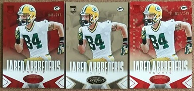 Jared Abbrederis 2014 Certified Rookie Lot #123 w/ Parallels Camo Red Packers #d - Image 1 of 2