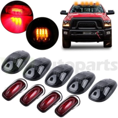 5x Smoke lens Amber Cab marker+Red light For 2003-18 Dodge Ram 2500 3500 4500 - Image 1 of 4