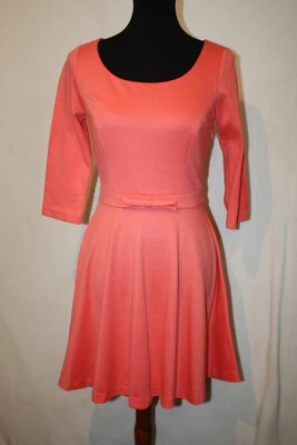 Vestido LC Lauren Conrad Talla 6 Coral Elastizado Calce Acampanado Trabajo Carrera Manga 3/4  Foto 1 de 4