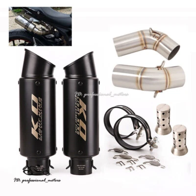 Black Muffler Exhaust Tail Pipe System Slip for Ducati Monster 796 696 795 1100 - Image 1 of 4