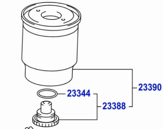 Genuine Toyota Avensis, Verso Auris 1.6 & 2.0 Diesel Fuel Filter 23390-0X010 - Image 1 of 1