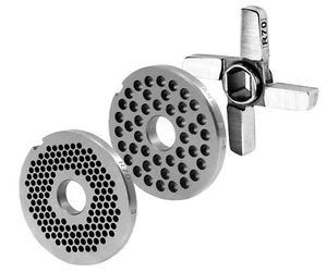 Lochscheibensatz für Fleischwolf Größen R70 3mm+6mm und ein Kreuzmesser   - Bild 1 von 6